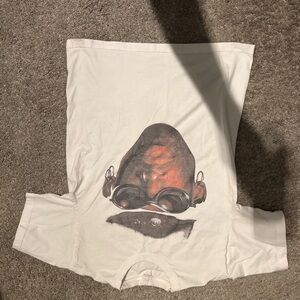 White Graphic Tee with Unique Design